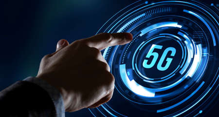 Internet, business, Technology and network concept. The concept of 5G network, high-speed mobile Internet, new generation networksの写真素材