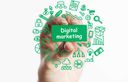 Business, Technology, Internet and network concept. Digital Marketing content planning advertising strategy concept.の写真素材