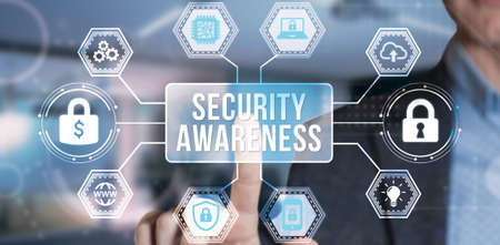 Internet, business, Technology and network concept. Cyber security data protection business technology privacy conceptの写真素材