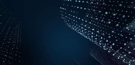 Abstract futuristic - technology with polygonal shapes on dark blue background. Design digital...