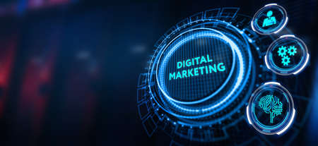 Business, Technology, Internet and network concept. Digital Marketing content planning advertising strategy concept.の写真素材