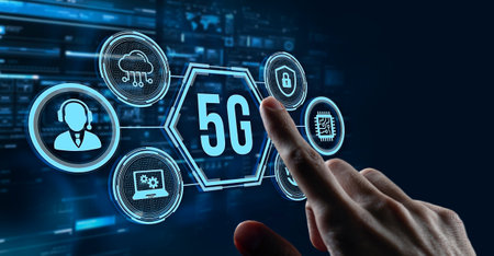 Internet, business, Technology and network concept. The concept of 6G network, high-speed mobile Internet, new generation networksの写真素材