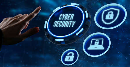 Internet, business, Technology and network concept. Cyber security data protection business technology privacy concept.の写真素材