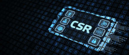 The concept of business, technology, the Internet and the network. virtual screen of the future and sees the inscription: CSRの写真素材