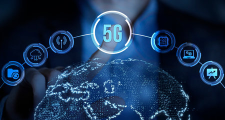 Internet, business, Technology and network concept. The concept of 6G network, high-speed mobile Internet, new generation networks.の写真素材