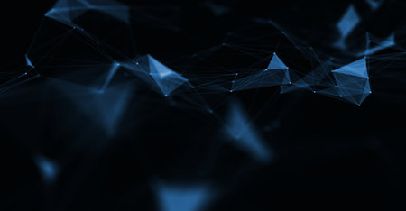Abstract futuristic - technology with polygonal shapes on dark blue background. Design digital...