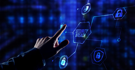 Internet, business, Technology and network concept. Cyber security data protection business technology privacy concept.の写真素材