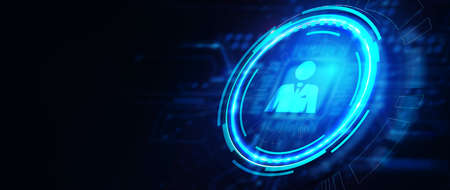 Business, Technology, Internet and network concept. Human Resources HR management recruitment employment headhunting concept. 3D illustrationの写真素材