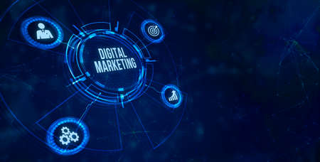 Internet, business, Technology and network concept. Digital Marketing content planning advertising strategy concept.の写真素材