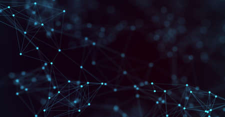Abstract futuristic - technology with polygonal shapes on dark blue background. Design digital...