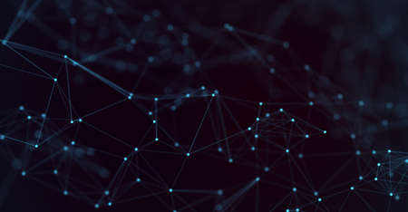 Abstract futuristic - technology with polygonal shapes on dark blue background. Design digital...