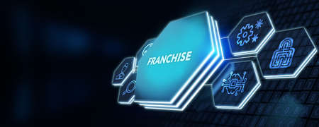 Franchise concept. Business, Technology, Internet and network concept. 3d illustrationの写真素材