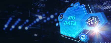 Business, Technology, Internet and network concept. Big Data Internet Information. 3d illustrationの写真素材