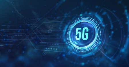 Internet, business, Technology and network concept. The concept of 5G network, high-speed mobile Internet, new generation networks. 3d illustration.の写真素材