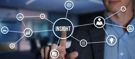 Internet, business, Technology and network concept. INSIGHT inscription, successful business concept. Virtual button.の写真素材