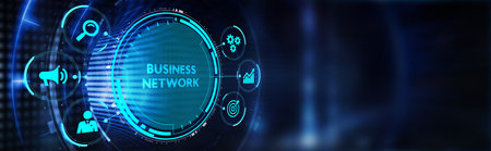 Business, Technology, Internet and network concept. Online Business Network. 3d illustration