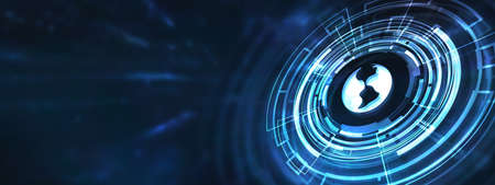 Internet, business, Technology and network concept. World wide web concept globe icon set. Planet web symbol set. Planet icon with world wide web sign. 3d illustration.の写真素材