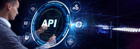 API - Application Programming Interface. Software development tool. Business, modern technology, internet and networking concept.の写真素材