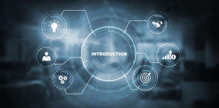 Business, technology, internet and network concept. Virtual screen of the future and sees the...