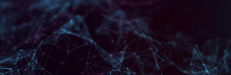 Abstract futuristic - technology with polygonal shapes on dark blue background. Design digital...
