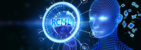 Robot Control  Language technology concept. RCML. 3d illustrationの写真素材