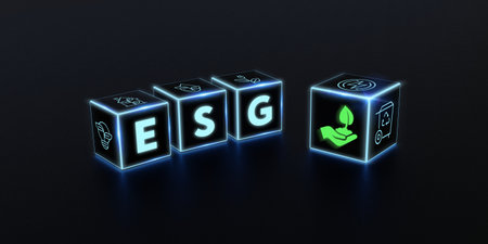 ESG Environmental Social Governance concept. Technology, Internet and network concept.