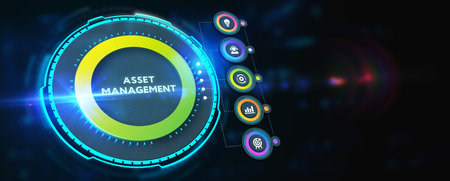 Asset management. Business, Technology, Internet and network concept. 3d illustrationの写真素材