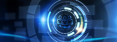 Business, Technology, Internet and network concept. Human Resources HR management recruitment employment headhunting concept. 3d illustrationの写真素材