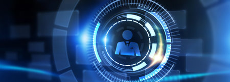Business, Technology, Internet and network concept. Human Resources HR management recruitment employment headhunting concept. 3d illustrationの写真素材