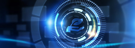 ESG Environmental Social Governance concept. Technology, Internet and network concept. 3d illustrationの写真素材