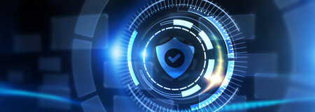 Cyber security data protection business technology privacy concept. 3d illustrationの写真素材