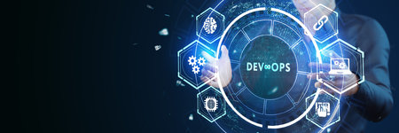 DevOps Methodology Development Operations agile programming technology concept.の写真素材