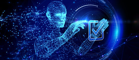 standard quality control. Certification. Business, technology, internet and networking concept. 3d illustrationの写真素材