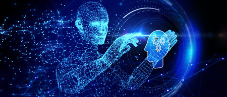 Business, Technology, Internet and network concept. E-learning education. Internet technology webinar online courses concept. 3d illustrationの写真素材