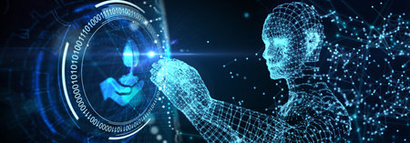 ESG Environmental Social Governance concept. Technology, Internet and network concept. 3d illustrationの写真素材