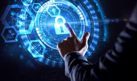 Cyber security data protection business technology privacy concept.の写真素材
