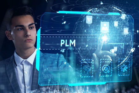 PLM Product lifecycle management system technology concept. Technology, Internet and network concept.の写真素材
