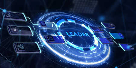 Successful team leader. Business leadership concepts. A successful team leader is a manager market leader. 3d illustrationの写真素材