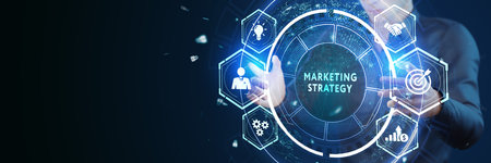 Business, Technology, Internet and network concept. Digital Marketing content planning advertising strategy concept.の写真素材