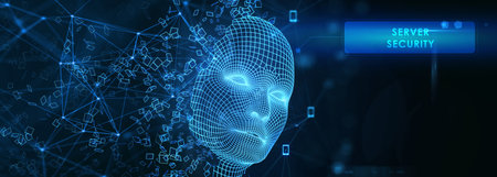 Cyber security data protection business technology privacy concept. Server security. 3d illustrationの写真素材