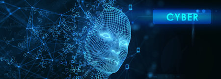 Cyber security data protection business technology privacy concept. 3d illustrationの写真素材