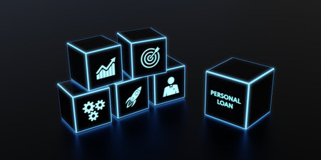 Business, Technology, Internet and network concept. Loan personal finance. 3d illustrationの写真素材