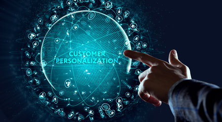 Customer service and care, patron protection, customer personalization. 3d illustrationの写真素材