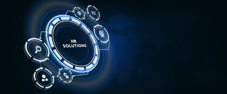 Business, Technology, Internet and network concept. HR Solutions. 3d illustrationの写真素材