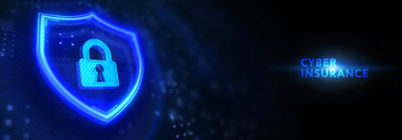 Cyber security data protection business technology privacy concept. cyber insurance. 3d illustrationの写真素材