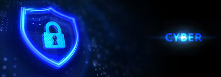 Cyber security data protection business technology privacy concept. 3d illustrationの写真素材