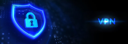 Business, Technology, Internet and network concept. VPN network security internet privacy encryption concept. 3d illustrationの写真素材