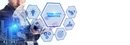 Business, Technology, Internet and network concept. SMM Social Media Marketing.の写真素材