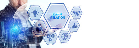 PR public relations concept. Communication advertising marketing strategy.の写真素材