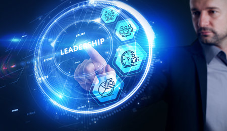 Business, Technology, Internet and network concept. Leadership business management. 3d illustrationの写真素材